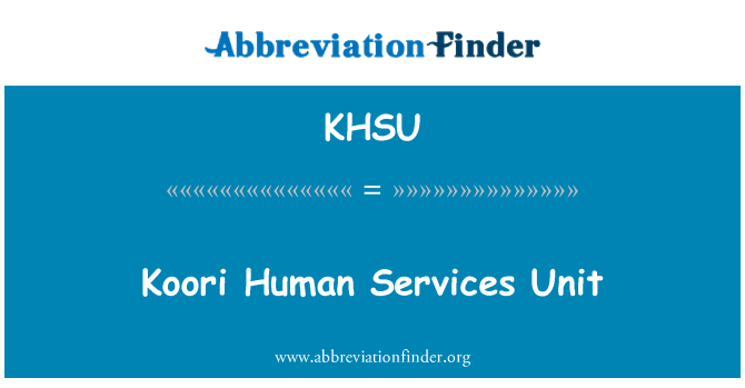 KHSU: وحدة خدمات الإنسان كوري