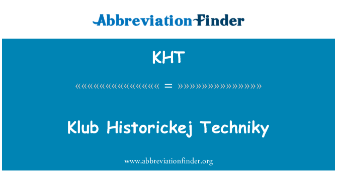 KHT: Klub Historickej Techniky