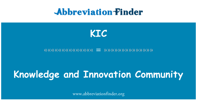 KIC: Kunnskap og innovasjon samfunnet