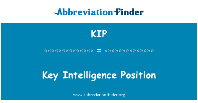 KIP: Posisi kunci intelijen