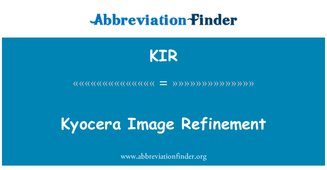 KIR: Raffinament immaġni Kyocera