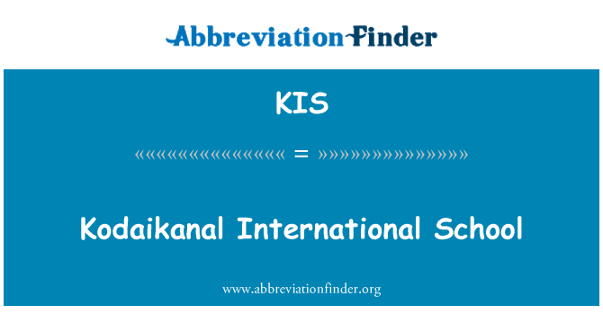 KIS: Internazzjonali ta ' l-iskola Kodaikanal