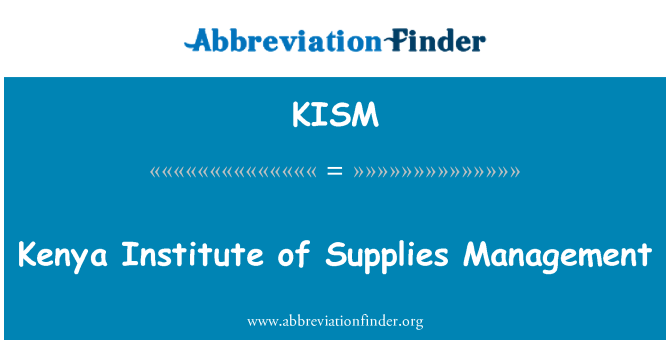 KISM: Direcció Institut de subministraments de Kenya