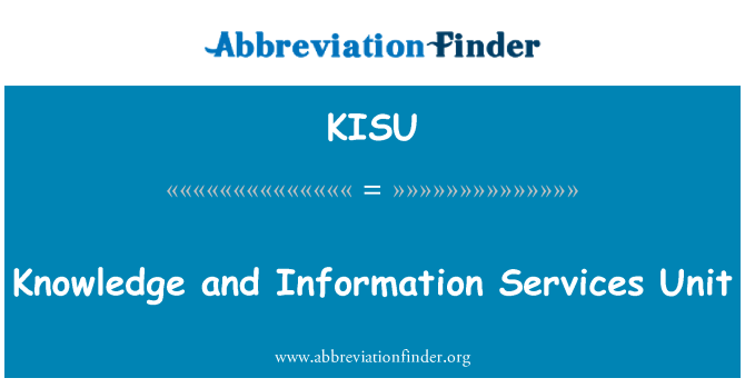 KISU: علم اور معلومات خدمات یونٹ