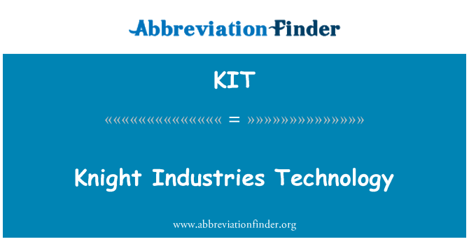KIT: Knight Industries technologie