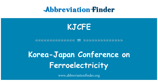 KJCFE: 한국-일본 회의 Ferroelectricity