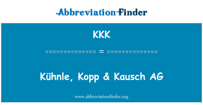 KKK: Kühnle, Kopp & Kausch AG