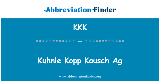 KKK: Kuhnle Kopp Kausch Ag
