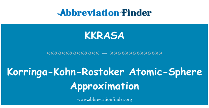 KKRASA: Korringa-Kohn-Rostoker Atomic-koule aproximace