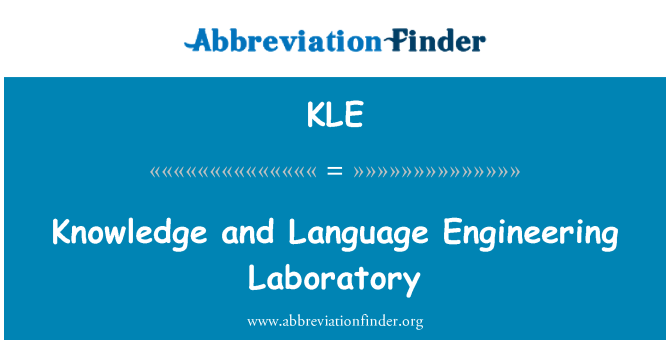 KLE: ความรู้และห้องปฏิบัติการวิศวกรรมภาษา