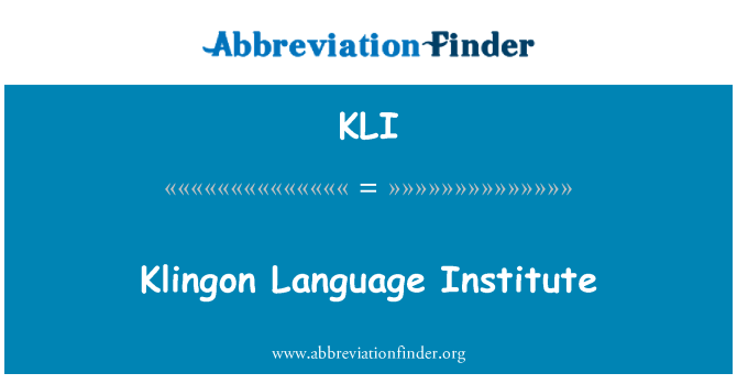 KLI: Klingon Language Institute