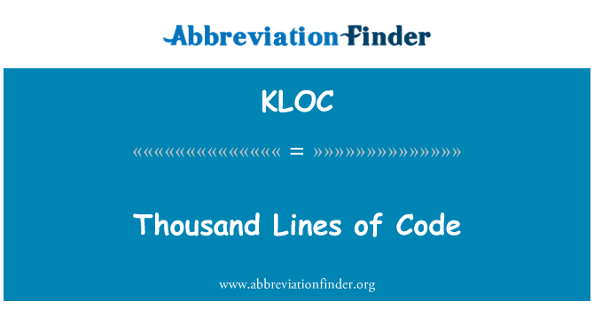 KLOC: Mille lignes de Code