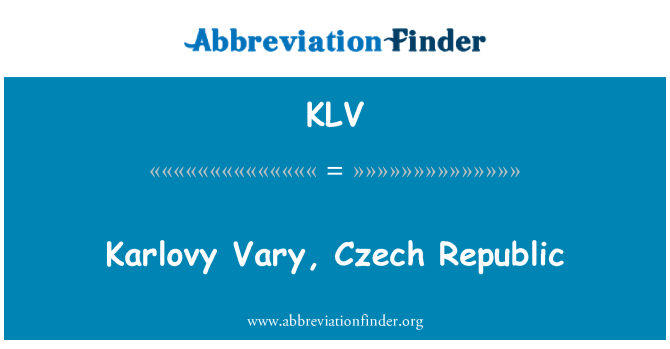 KLV: Karlovy Vary, Česká republika