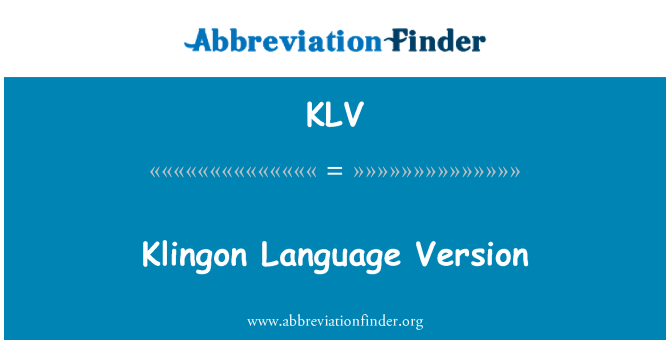KLV: Limba Klingoniană