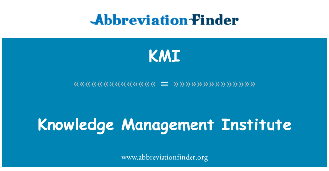 KMI: Knowledge Management Institute