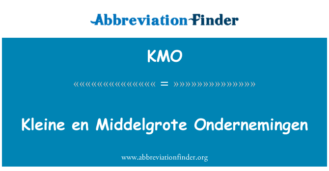 KMO: En קליינה Middelgrote Ondernemingen