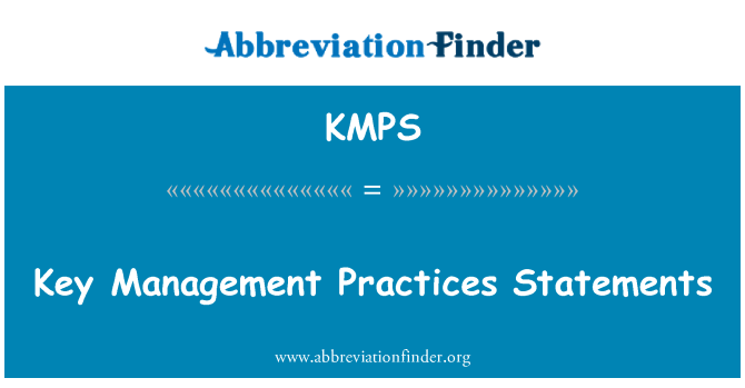 KMPS: Gestion kle Pratiques deklarasyon
