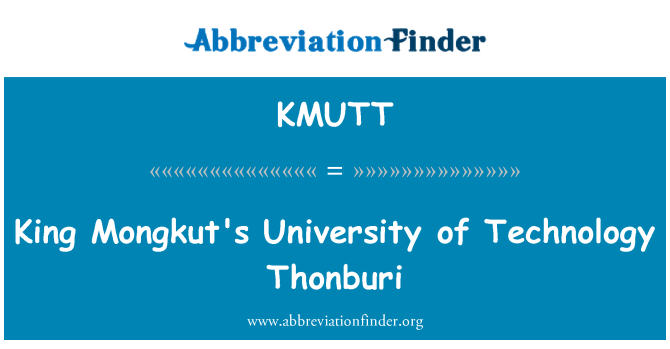 KMUTT: King Mongkut's University of Technology Thonburi
