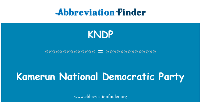 KNDP: Partito democratico nazionale Kamerun