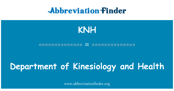 KNH: Departement Kinesiologie en gezondheid