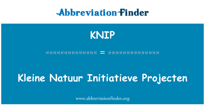 KNIP: クライネ ・ ナチュール Initiatieve Projecten