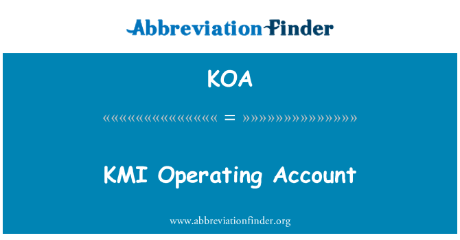 KOA: KMI operationele Account