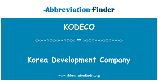 KODECO: חברת פיתוח קוריאה
