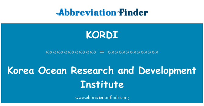 KORDI: Corée Ocean Research and Development Institute