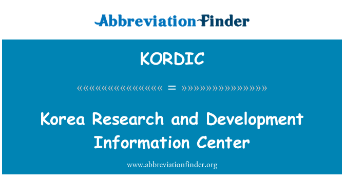 KORDIC: Korea Research and Development Information Center