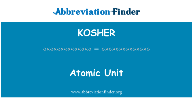 KOSHER: Atomske enote