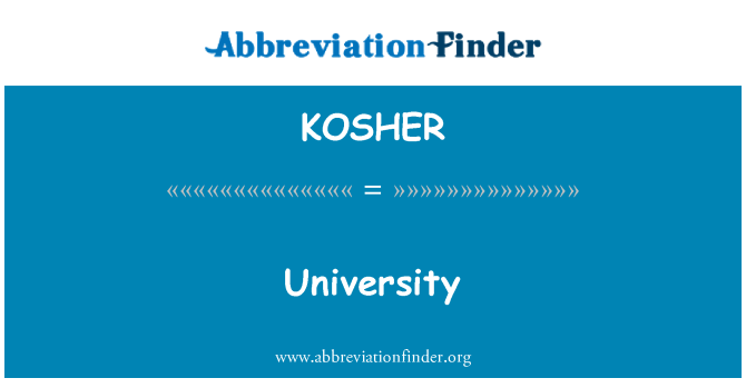 KOSHER: University