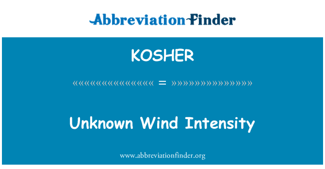 KOSHER: עוצמת הרוח לא ידוע