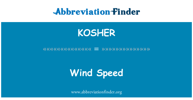 KOSHER: Rychlost větru