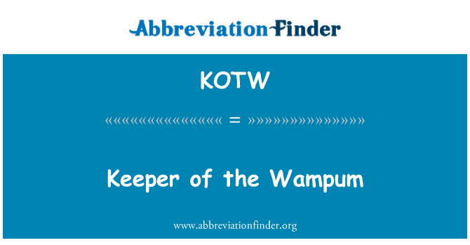 KOTW: Houder van de Wampum