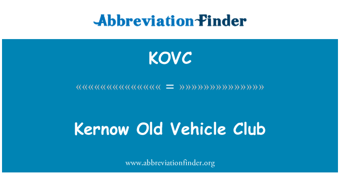 KOVC: Kernow 오래 된 자동차 클럽