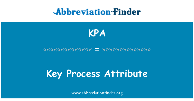 KPA: Schlüsselprozess Attribut