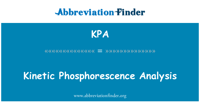 KPA: Анализ кинетических фосфоресценция