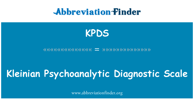 KPDS: Kleinian psychoanalityczne skali diagnostyczne