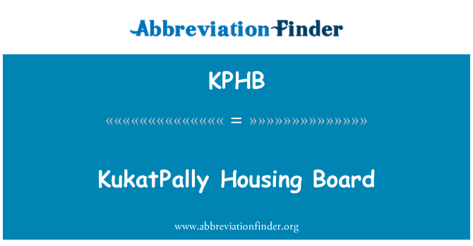 KPHB: KukatPally habitatge Consell