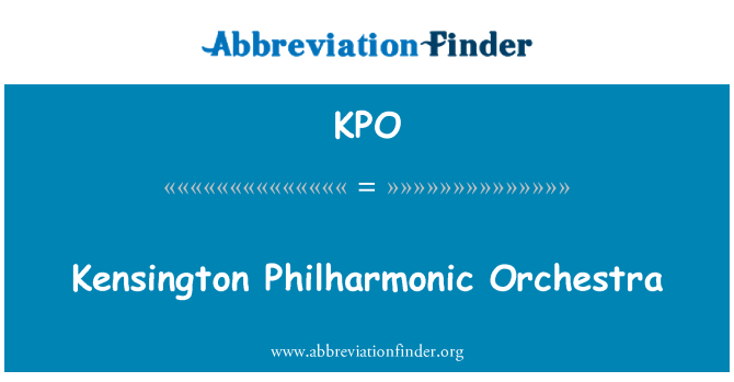 KPO: Kensington Philharmonisch Orkest