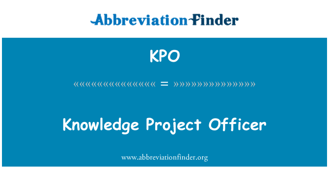 KPO: Knowledge Project Officer