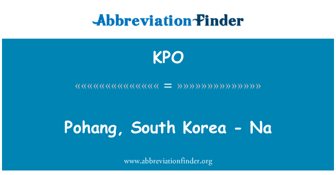 KPO: Pohang, Südkorea - Na