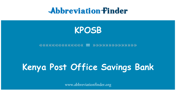 KPOSB: Кенія поштове відділення Ощадбанку