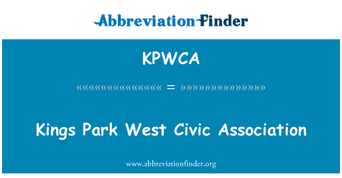 KPWCA: キングス ・ パーク西市民の会