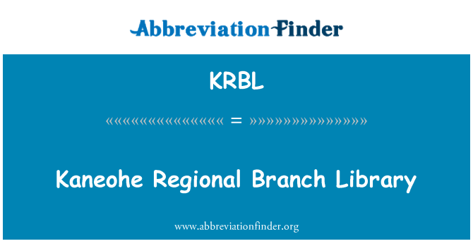 KRBL: Канеохе регионален клон библиотека