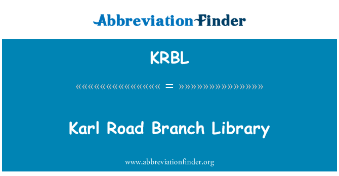 KRBL: Karl Road filiaali Raamatukogu