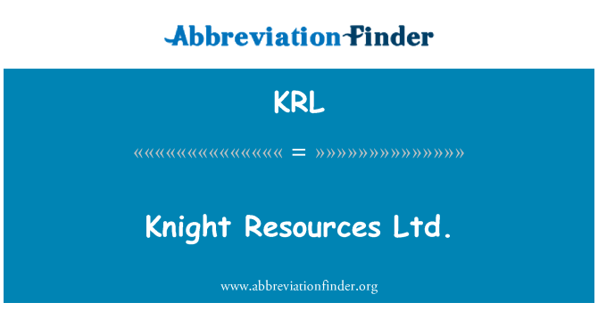 KRL: Knight Resources Ltd