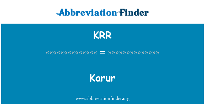 KRR: Karur