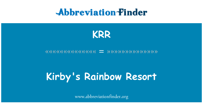 KRR: Rainbow Resort Кирби