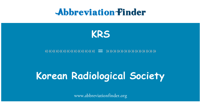 KRS: Korejské radiologické společnosti